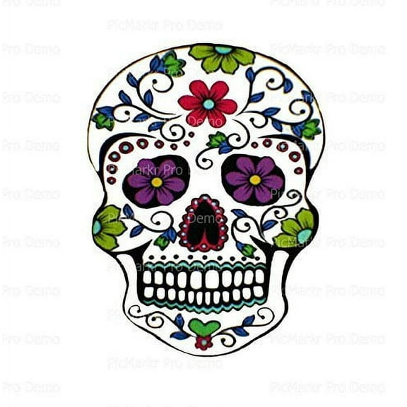Day of the Dead Sugar SkullEdible Icing Image for 6 inch Round Cake
