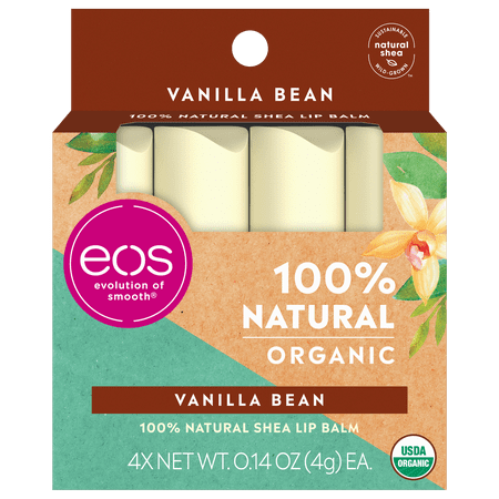 eos 100% Natural & Organic Lip Balm Stick - Vanilla Bean | 0.14 oz | 4 count