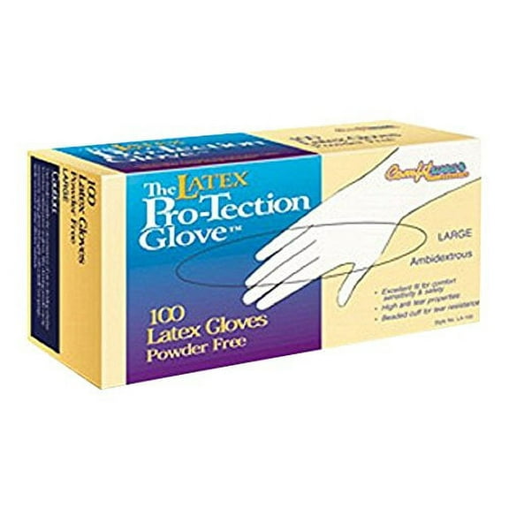 Disposable Latex Gloves, Large, Case of 10