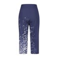 thumbnail image 3 of QATAINLAV Womens Floral Capri Pants with Pockets Dressy Casual Stretch Straight Leg Dress Pants High Waisted Side Split Yoga Capris Multicolor XXL Camisas Para Hombres, 3 of 7