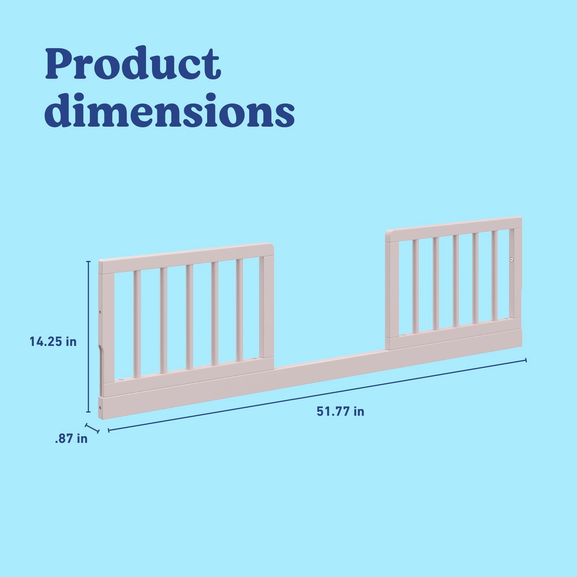 Graco Toddler Safety Guardrail Kit (Dowels), Blush