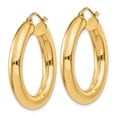 thumbnail image 2 of Real 14kt Yellow Gold Polished 5mm Tube Hoop Earrings; for Adults and Teens; for Women and Men, 2 of 3