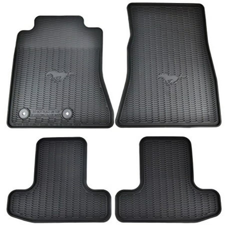 OEM Factory Stock 2015 2016 Black Ford Mustang Pony Horse All Weather Vinyl Floor Mats Front &