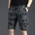 thumbnail image 4 of Pantalones cortos de mezclilla para hombre, bermudas de gran tamaño, pantalones cortos con gráficos de media longitud para hombre, pantalones vaqueros de gran tamaño, diseñador, tallas grandes ..., 4 of 4