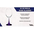 thumbnail image 3 of Rioja Wine Glasses with Stem 10 oz. Set of 10, Bulk Pack - Color Bottom, Perfect for Wedding, Party Favors, Birthday, Bridal Shower Gifts - Purple, 3 of 5