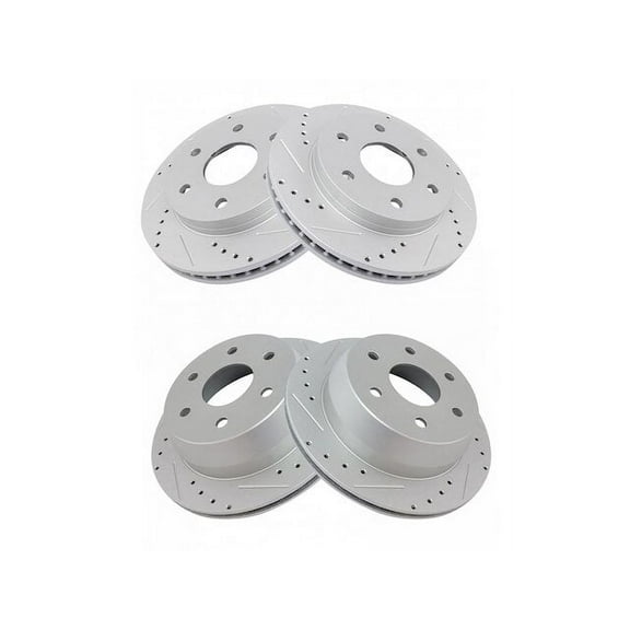 Brake Rotor Set 4 Piece - Compatible with 1999 - 2006 Chevy Silverado 1500 Standard Cab Pickup 2000 2001 2002 2003 2004 2005