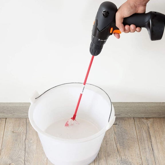 HONMEET Red Cement Mixing Rod with Hexagonal Handle for Paint and Drywall Mixer