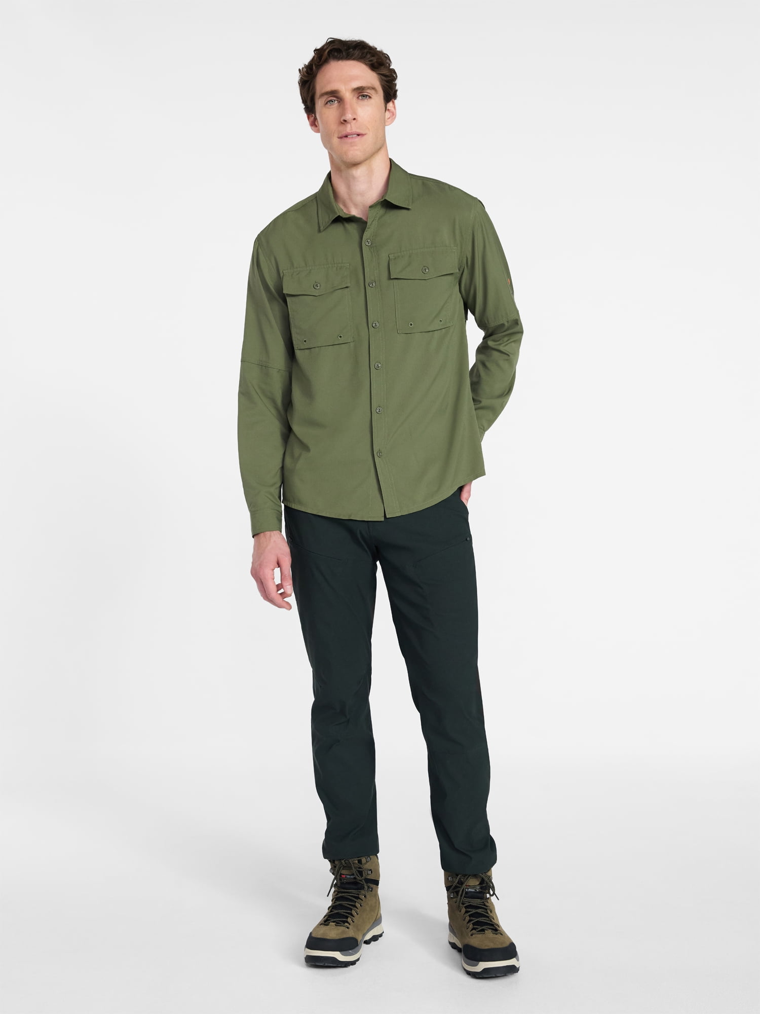 Ozark Trail Men's and Big Men's Upstream Shirt with Long Sleeves, Sizes S-3XL