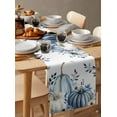 thumbnail image 6 of Navy Blue Pumpkins Table Runner 90 Inches, Thanksgiving Fall Eucalyptus Leaves Bed Runner Dresser Scarves Tabletop for Indoor Outdoor Parties/Ceremony/Banquet, 13" x 90", 6 of 8