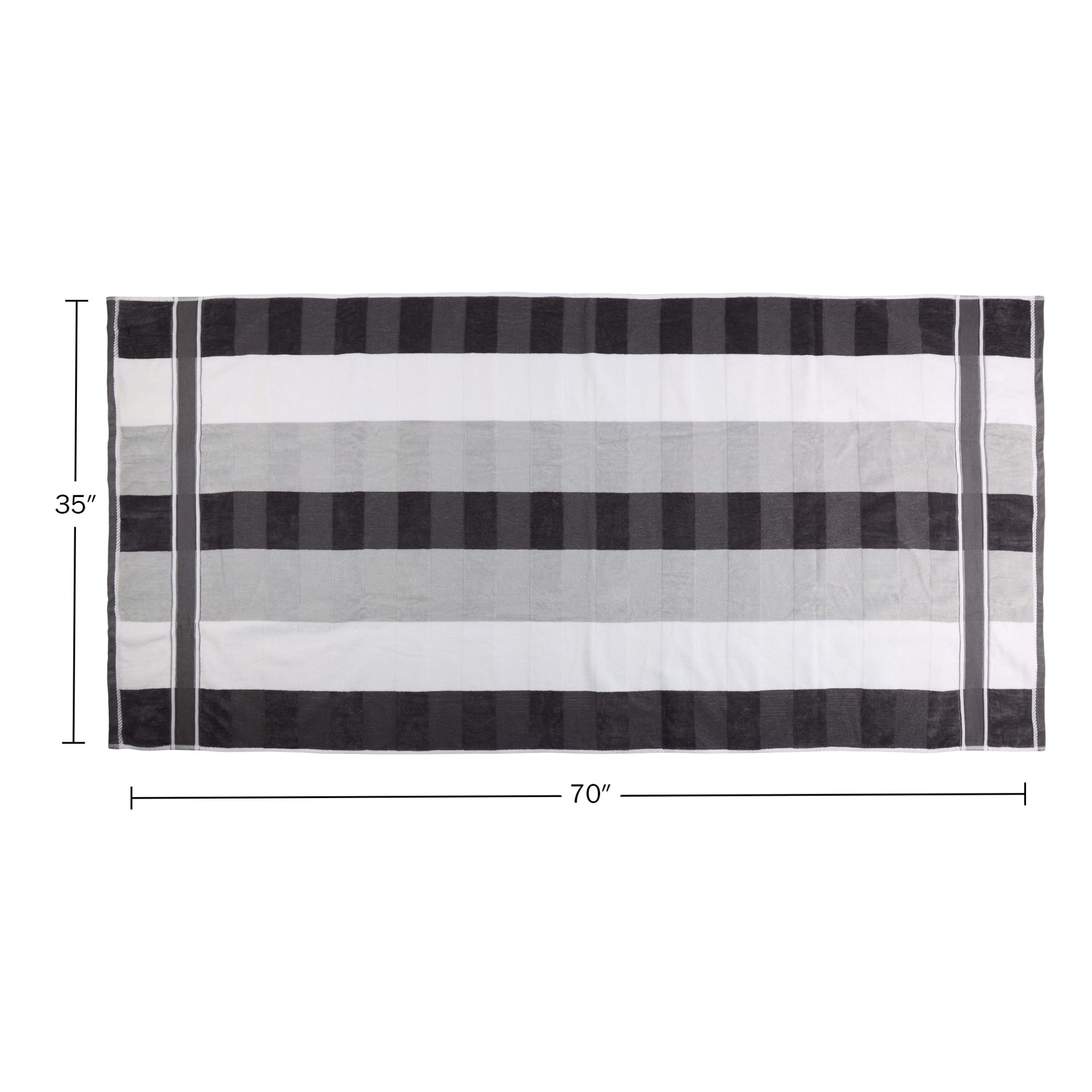 Lavish Home 2PC Cotton Towel Set - 35x70in Extra Large Bath Towels (Gray)