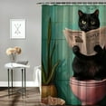 thumbnail image 2 of Autua Cute Cat Washable Shower Curtain Set 100% Polyester Fiber Bathroom Curtain with Hooks 69"x72, 2 of 7