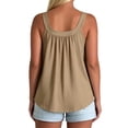thumbnail image 3 of Textilo Plus Size Tank Tops with Built In Bras for Women Pleated Sleeveless Camisole Wide Strap Square Neck Cami Tanks Shirts Flowy Casual Summer Loose Fit Lightweight Tunic Tees,Complexion S, 3 of 6