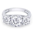 thumbnail image 3 of 2.80 Cts Three Round Cut Moissanite Ring , 18K White Gold Plated Ring , Engagement Ring,Anniversary Ring , Promise Ring, Gift for Women, 3 of 6
