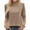 Camel, variant on Ladies' Fashion Solid Color Fleece Ruffled Mock Neck Pullover Waveselvedge Half High Neck Long Sleeve Thickened Top