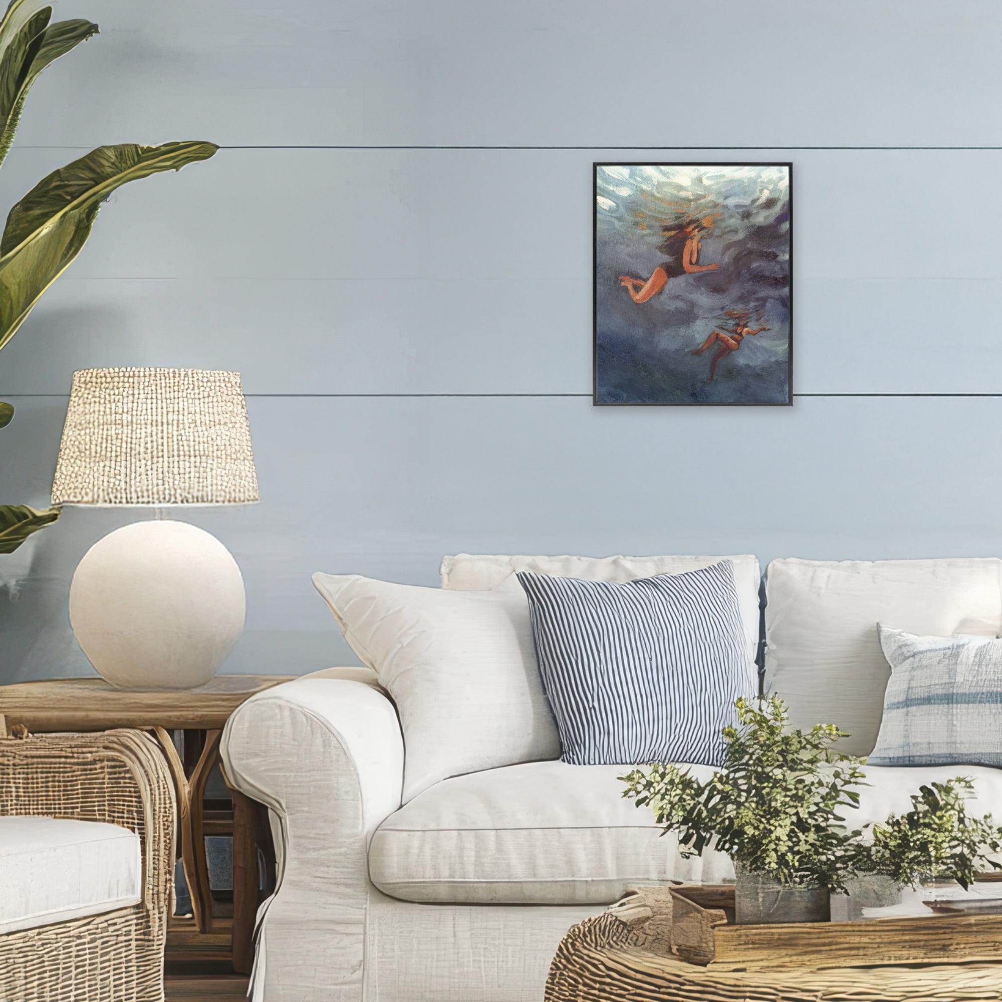Stupell Industries Underwater Summer's Dance Black Framed Giclee Art, design by Victoria Barnes