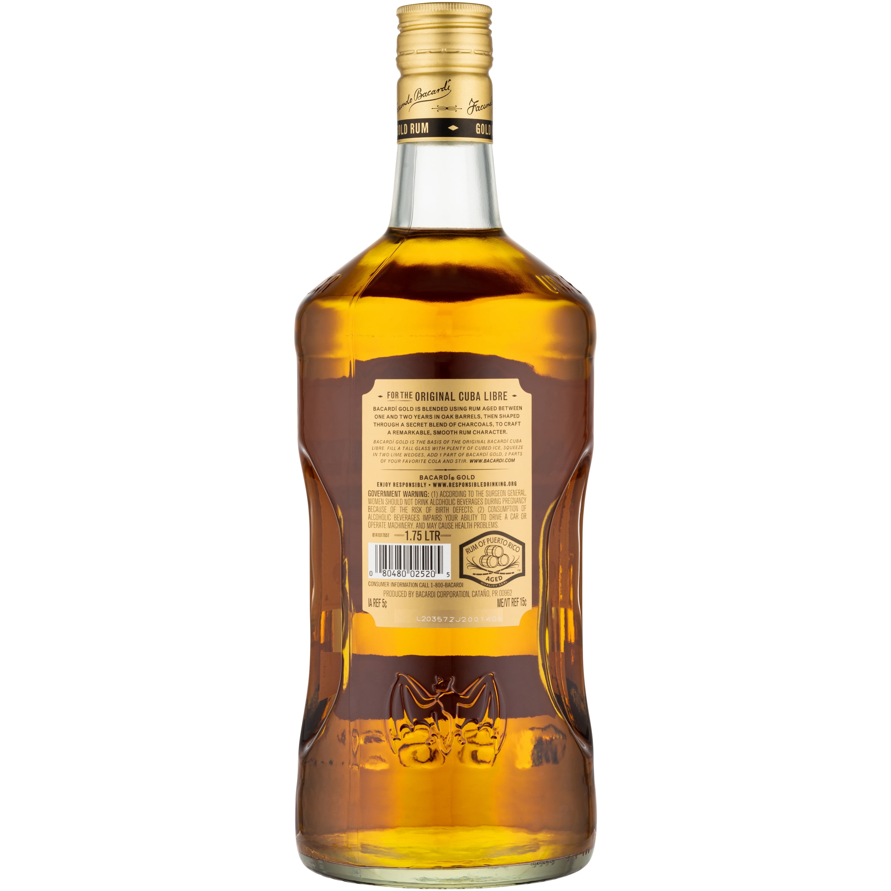 Jensen's Liquors  Bacardi Gold Rum Pet 750 ML