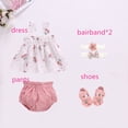 thumbnail image 2 of 4 Pcs/Set Vestido De Bebé + Pantalones + Cintas Para El Pelo + Zapatos Ropa Para Niños Niñas Recién Nacidos 0-18 Meses, 2 of 4