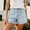 Light Blue, variant on Womens High Waist Straight Leg Denim Shorts, Front Patch Pockets with Button Fly, Washed Fabric for Everyday Casual Wear White M