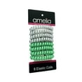 thumbnail image 2 of Amelia Beauty Products 8 Medium Elastic Hair Coils, 2.0in Diameter Thick Spiral Hair Ties, Gentle on Hair, Strong Hold and Minimizes Dents and Creases, Emerald and White Mix, 2 of 12