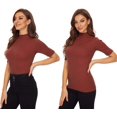 thumbnail image 3 of ORUYROP Chandail à Manches Courtes pour Femmes, Pull Ajusté en Jersey, 3 of 6