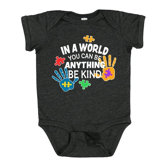 Inktastic In a World You Can Be Anything Be Kind Autism Awareness Boys or Girls Baby Bodysuit