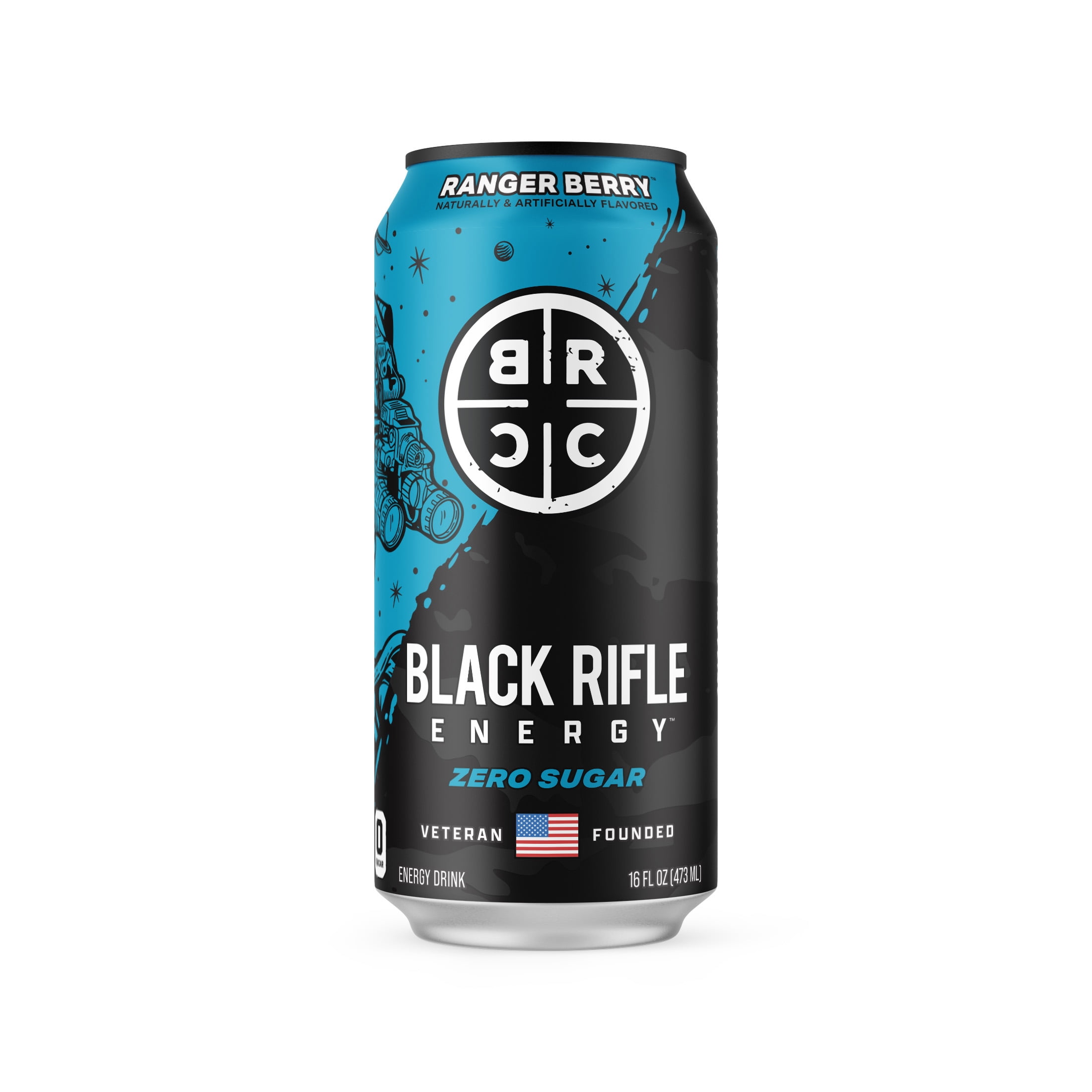 (6 pack) Black Rifle Energy Ranger Berry Zero Sugar Energy Drink, 200mg Caffeine, 16 fl oz