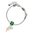 thumbnail image 2 of Delight Jewelry Gold-tone Small Ankh - Good Luck Green Four Leaf Clover Charm Bead Dangle with Mini 2025, 2 of 4