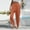 Orange, variant on Babysbule Pants for Women Women's Fashion Solid Color Elastic Waist Straight Barrel Cotton Pockets Pants