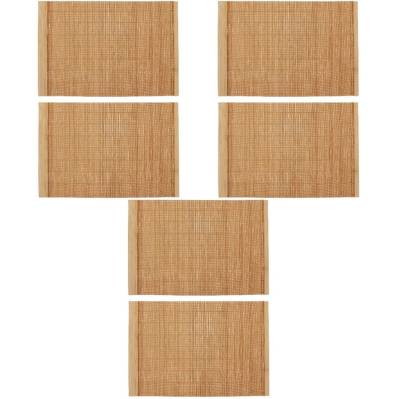 6pcs Bamboo Wood Table Mats Heat Resistant Waterproof Placemats for Dining Insulation Mat Anti-Slip Backing