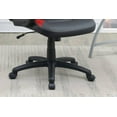 thumbnail image 3 of Modern Black & Red Fabric Office Chair with Adjustable Height & Armrest Cushions - Ergonomic Gaming & Work Comfort, 27"W x 28"D x 42"-46"H, 3 of 8