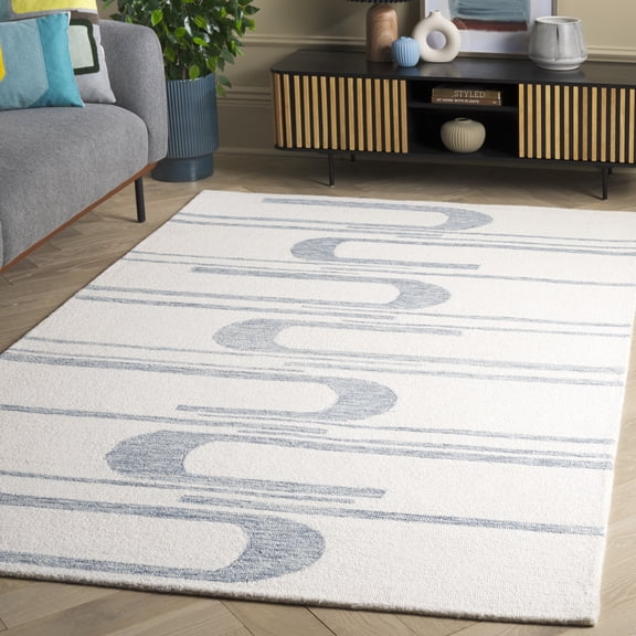 Safavieh Ebony Rowan Geometric Area Rug, Ivory/Blue, 5' x 8'
