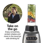 Hamilton Beach 3-in-1 Electronic Kitchen System, Smoothie Blender with 48 oz. Glass Jar, Food Processor Attachment and 20 oz. Travel Jar