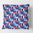 thumbnail image 2 of Designart Blue, Red & White Polka Dots' Mid-Century Modern Throw Pillow - 16x16, 2 of 2