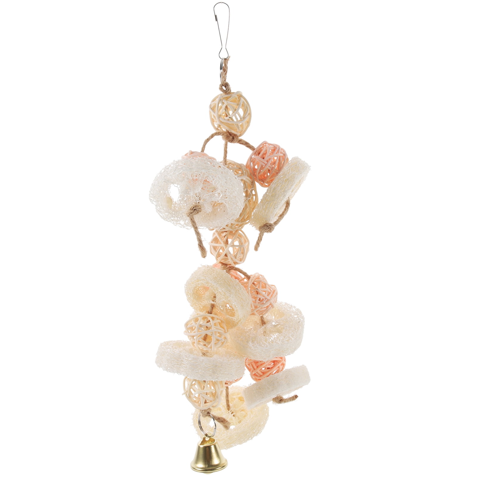 NICEXMAS Bird Parrot Chewing Toy for Cage, Reusable Wooden Hanging Accessory for Parakeet, Cockatiel, Conure