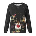 thumbnail image 4 of Bcresic Cute Reindeer Sweatshirt for Women Classic Pullover Crewneck Fleece Tops for Christmas Casual Long Sleeve Raglan Shirt Loose Comfy Blouse Xmas Holiday Gift Sweatshirts,#01_Black,Small, 4 of 4