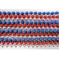 thumbnail image 2 of 33 Pouces 7mm Ronde Perles Mardi Gras Rouge, Bleu et Argent Métallique - 6 Douzaines (72 Colliers), 2 of 3