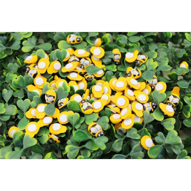 100 Uds Mini abeja mariquita de madera esponja autoadhesiva pegatina para nevera decoración de álbum de recortes de pared ZefeiWu 8390615833516