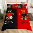 thumbnail image 2 of Valentine'S Day Couple Bedding Set Full,King And Queen Crown Comforter Cover For Adults Women Men,Black Red Gold His Hers Duvet Cover Lover Romantic Bed Set For Husband Wife（No Comforter）, 2 of 5