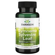 Swanson Gymnema Sylvestre Leaf - Traditional Blood Glucose Support Supplement - Ayurvedic Herb Promoting Blood Sugar Support and Metabolic Function - (100 Capsules, 400mg Each)