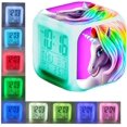 thumbnail image 5 of Despertadores digitales de unicornio para niñas, cubo LCD LED nocturno brillante con luz, reloj despertador para niños, regalos de cumpleaños para (B, 5 of 5