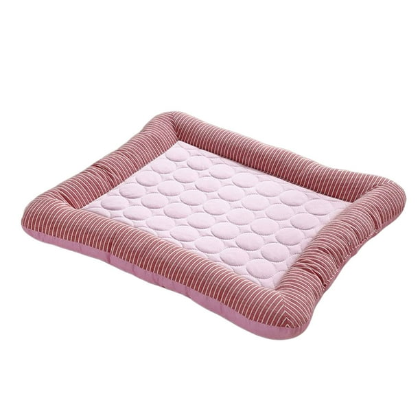 Methold Colchoneta transpirable de refrigeración plegable para perros, almohadilla ligera de algodón, ropa de cama multiusos lavable, suministros para Suministros para perros Rosa S Methold PT004771-04