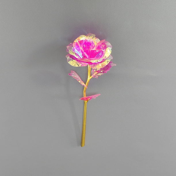 Simulación de rosa de papel dorado Regalo para el día de la madre, día del maestro, regalo exquisito de Navidad