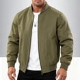 thumbnail image 7 of Bixock Flight Jackets for Men Zip Up Jacket Stand Collar Long Sleeve Light Weight Casual Outerwear With Multi Side Pockets Relaxed Daily Layer Top Men Clothings, 7 of 7