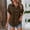 Brown, variant on DuoJiaJ Ladies' Fashionable And Casual Solid Color Batsleeved Button Short Sleeved Shirt Women's Short Sleeve Shirts Brown L