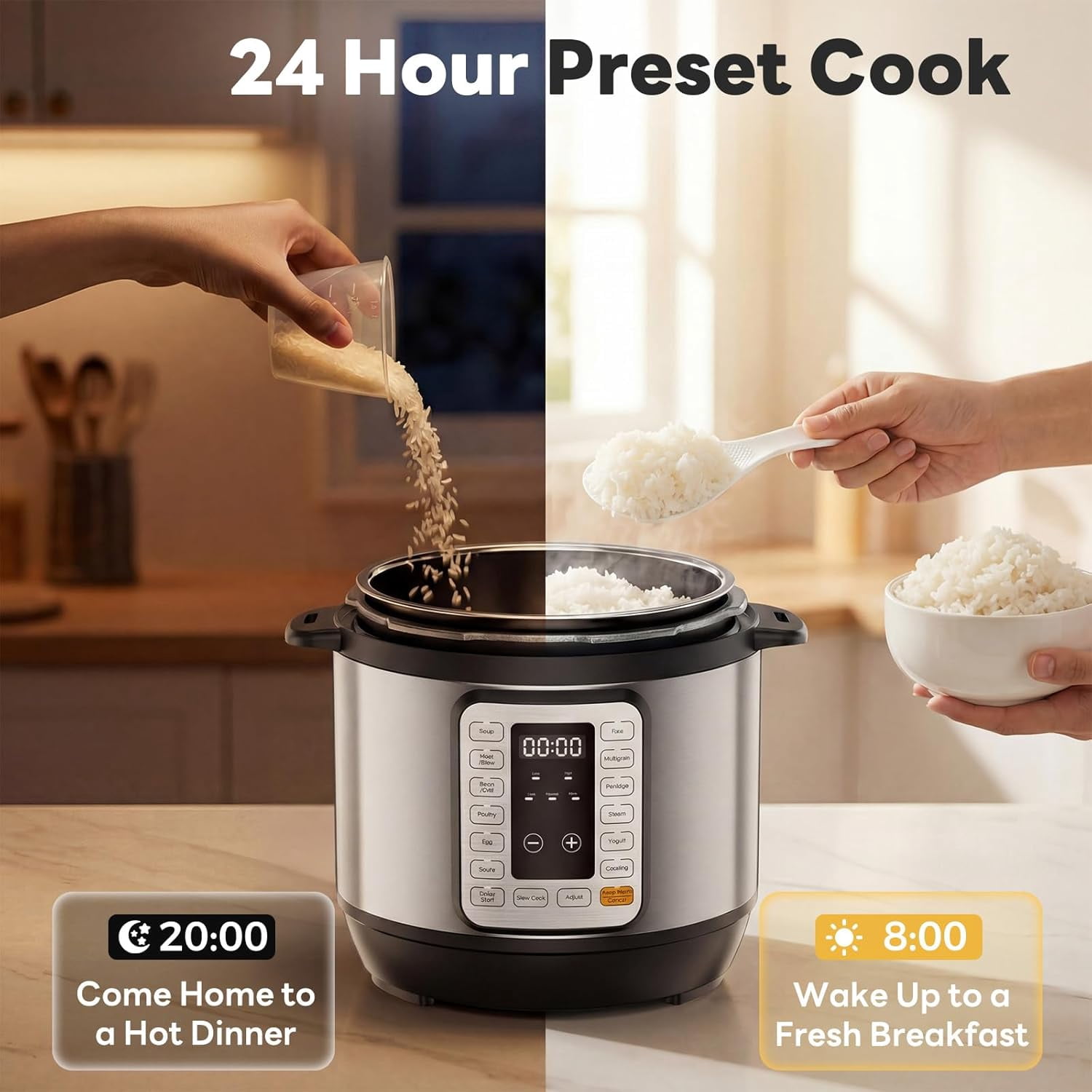 16-in-1 Electric Pressure Cooker 6QT Programmable Multi Cooker with Ceramic Pot