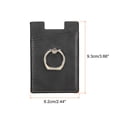 thumbnail image 2 of Uxcell Credit Card Holder for Back of Phone with Ring Stand Stick on Phone Wallet Self Adhesive Black Magnetic Holder, 2 of 6