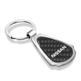 thumbnail image 2 of Nissan Name Real Black Carbon Fiber Chrome Metal Teardrop Key Chain, 2 of 7