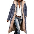 thumbnail image 4 of ITSAME Womens Plus Size Reversible Sherpa Lined Coat Winter Thermal Versatile Casual Outerwear with Pockets Navy Size M, 4 of 9