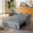 thumbnail image 3 of Grey Velvet Sleeper Sofa Bed, 3 of 5