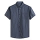 thumbnail image 1 of Mens Manga Corta Botón Abajo Camisas Negocios Turndown Cuello Bolsillo Red Blusa de Algodón, 1 of 4